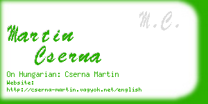 martin cserna business card